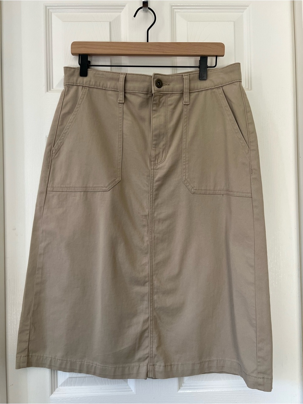 St. John's Bay Khaki Midi Skirt Size 10